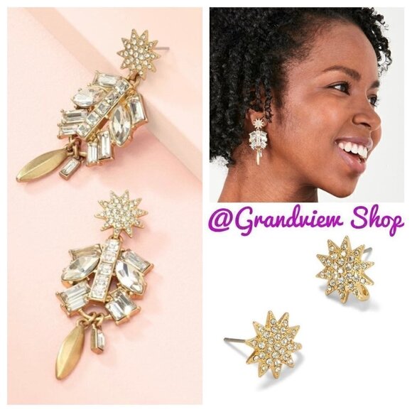 Stella & Dot Campbell Chandelier and Stud 2 in 1 Earrings - Picture 1 of 6